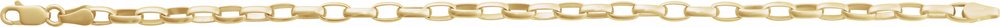 14K Yellow Gold 3.9 mm Puffed Oval Cable 7" Chain