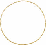 14K Yellow 3.4 mm Hollow Diamond-Cut Franco 8" Chain