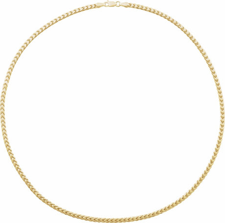 14K Yellow 3.4 mm Hollow Diamond-Cut Franco 8" Chain