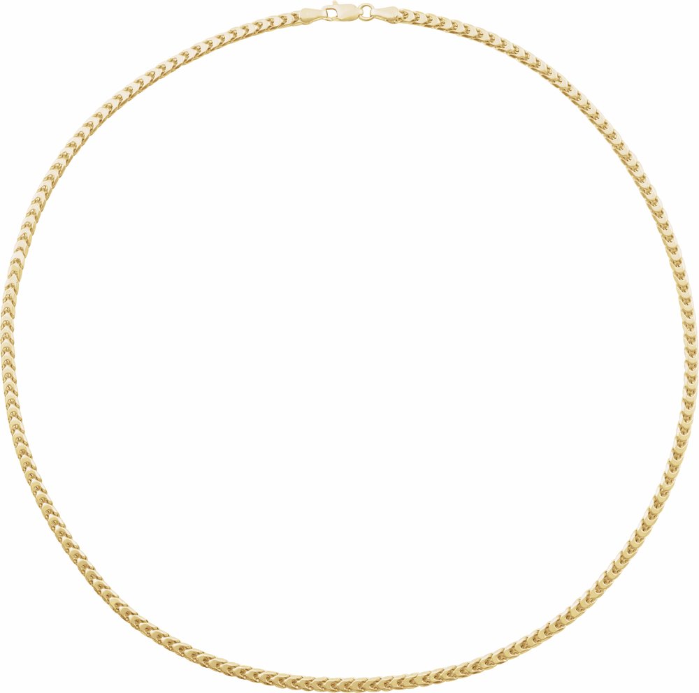 14K Yellow 3.4 mm Hollow Diamond-Cut Franco 20" Chain