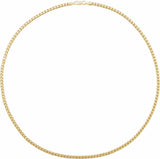 14K Yellow Gold 3.4 mm Hollow Diamond-Cut Franco 24" Chain