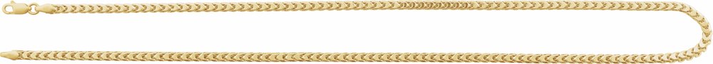 14K Yellow Gold 3.4 mm Hollow Diamond-Cut Franco 24" Chain