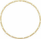 14K Yellow Gold 5.1 mm Figaro 18" Chain
