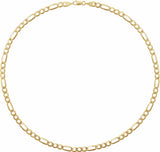 14K Yellow 5.5 mm Figaro 20" Chain