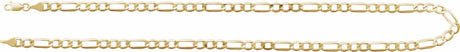 14K Yellow Gold 5.1 mm Figaro 20" Chain