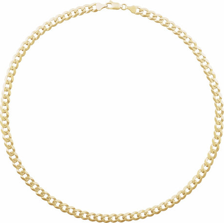 14K Yellow Gold 7 mm Curb 8" Chain
