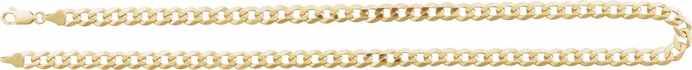 14K Yellow 7 mm Curb 24" Chain