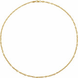 14K Yellow 2.6 mm Diamond-Cut Anchor 24" Chain