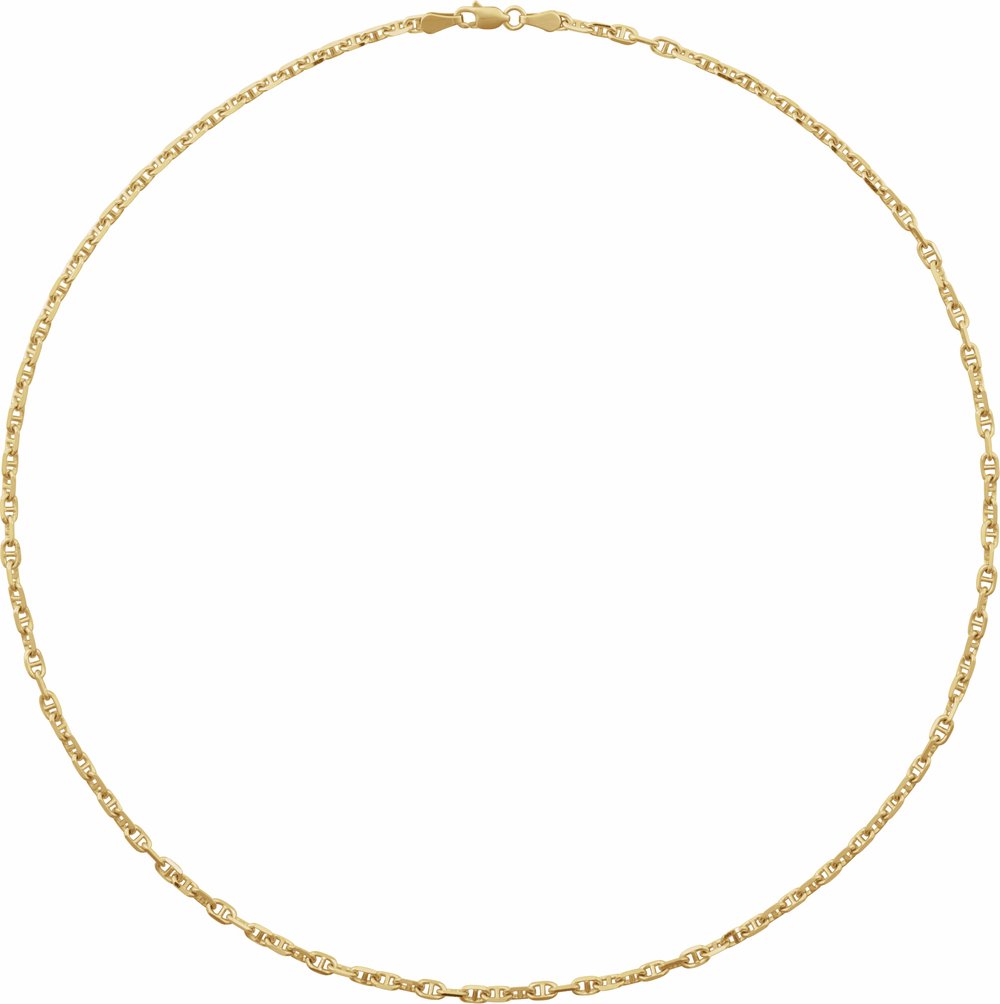 14K Yellow Gold 2.6 mm Diamond-Cut Anchor 20" Chain