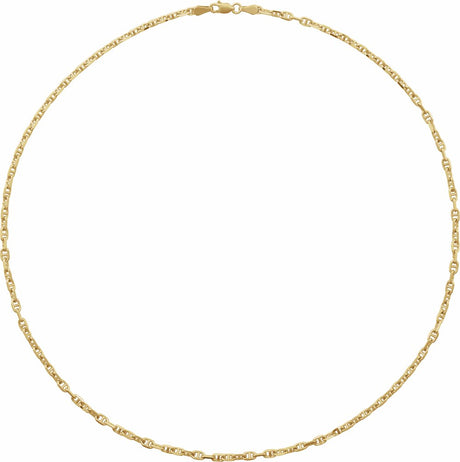 14K Yellow Gold 2.6 mm Diamond-Cut Anchor 24" Chain