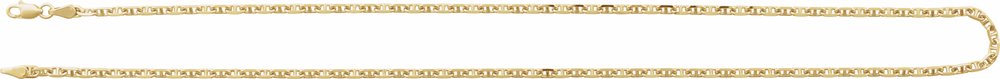 14K Yellow 2.6 mm Diamond-Cut Anchor 16" Chain