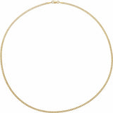 14K Yellow Gold 2.35 mm Curb 18" Chain