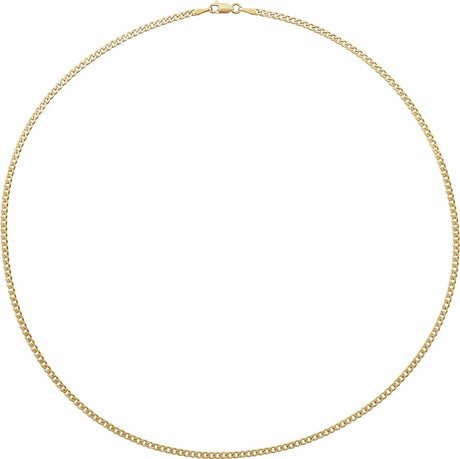 14K Yellow Gold 2.35 mm Curb 16" Chain