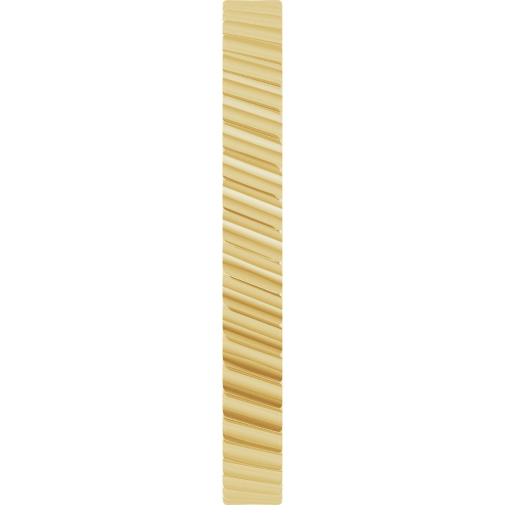 14K Yellow Gold 2.5 mm Diagonal Grooved Flat Band Size 7
