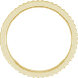 14K Yellow Gold 2.5 mm Diagonal Grooved Flat Band