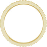 14K Yellow Gold 2.5 mm Diagonal Grooved Flat Band Size 7
