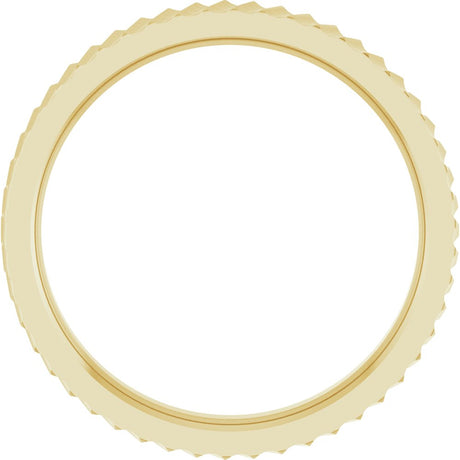 14K Yellow Gold 2.5 mm Diagonal Grooved Flat Band Size 7