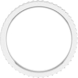 14K White Gold 2.5 mm Diagonal Grooved Flat Band Size 7.5
