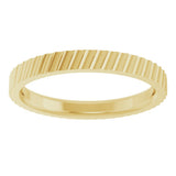 14K Yellow Gold 2.5 mm Diagonal Grooved Flat Band Size 7