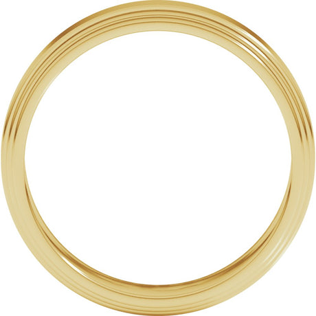 14K Yellow 6 mm Flat Double Stepped Edge Band