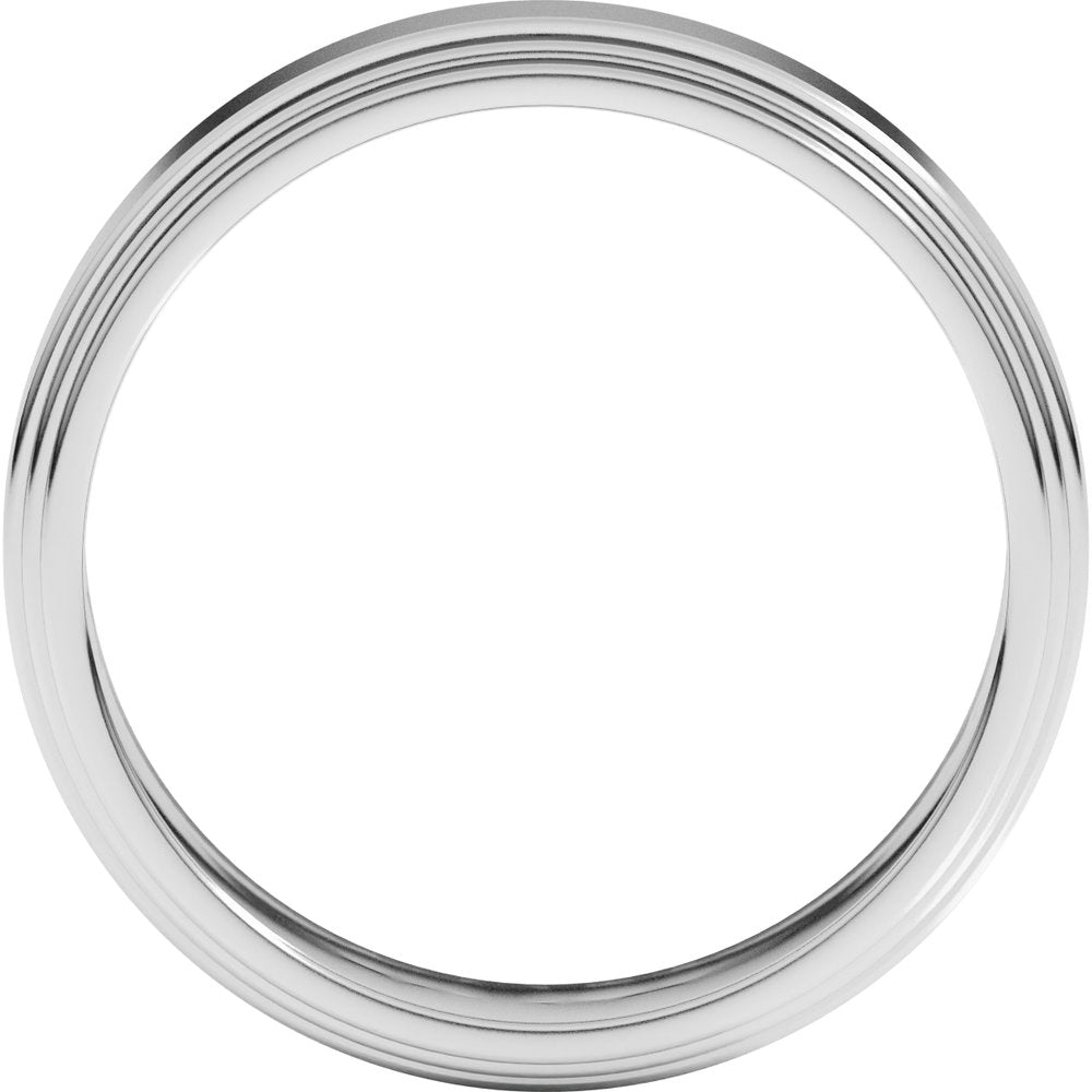 10K White 6 mm Double Stepped-Edge Flat Band Size 10