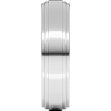 Platinum 6 mm Double Stepped-Edge Flat Band Size 10