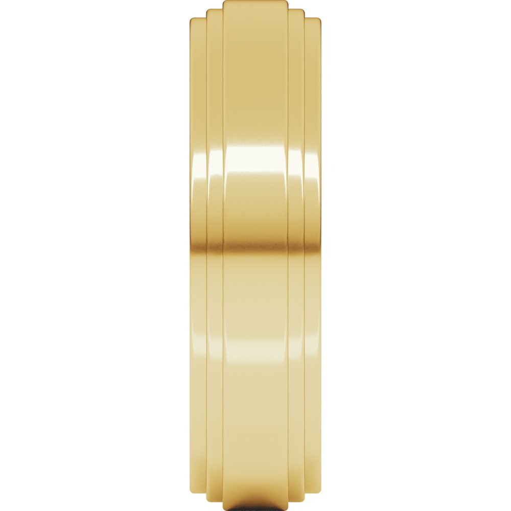 10K Yellow Gold 6 mm Double Stepped-Edge Flat Band Size 11