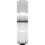 10K White Gold 6 mm Double Stepped-Edge Flat Band Size 4