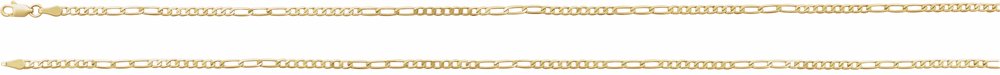 14K Yellow 2.5 mm Figaro 20" Chain