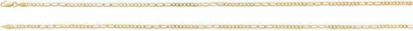 14K Yellow 2.5 mm Figaro 20" Chain