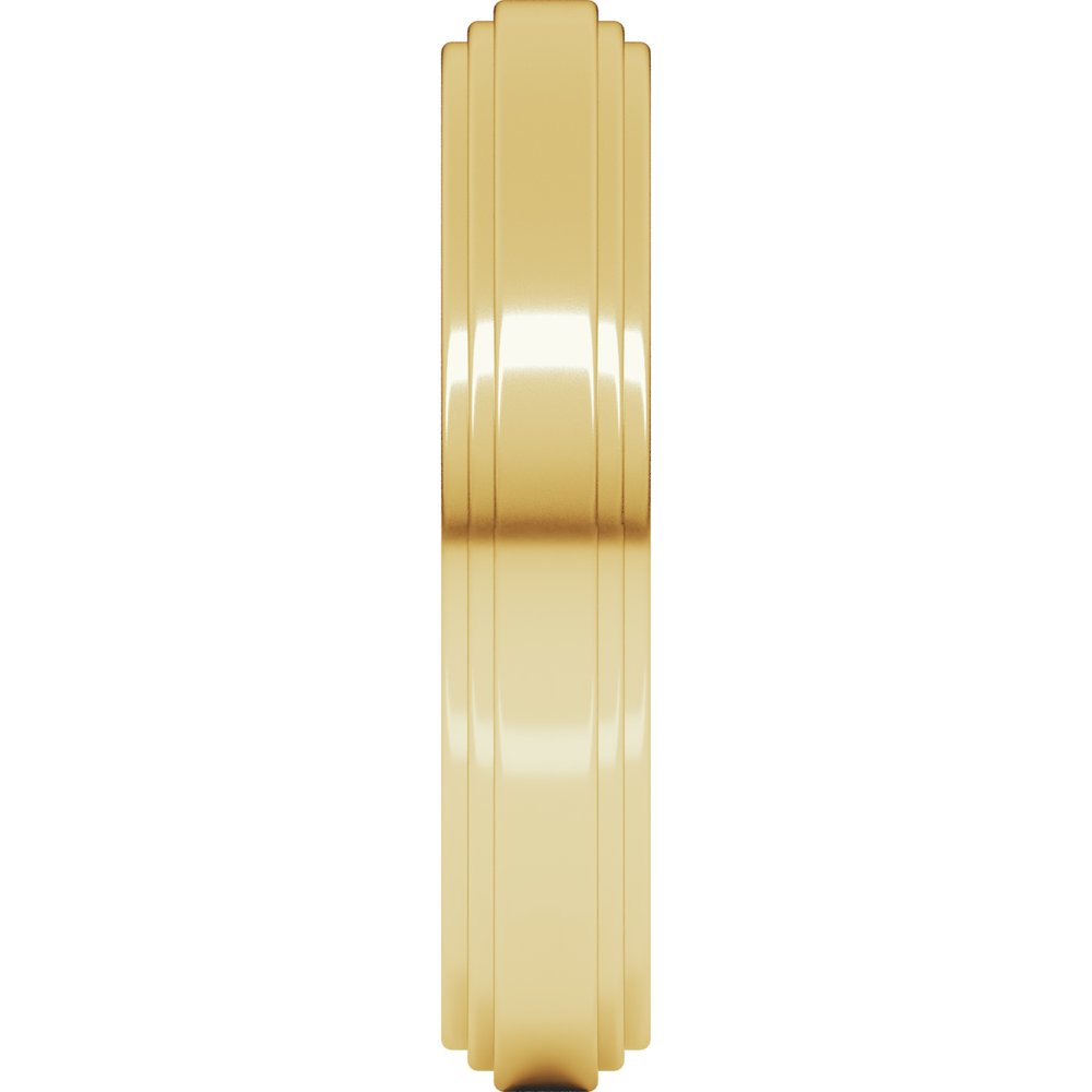 14K Yellow Gold 4 mm Double Stepped-Edge Flat Band Size 10