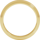 14K Yellow 4 mm Flat Double Stepped Edge Band Size 7