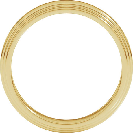 14K Yellow 4 mm Flat Double Stepped Edge Band Size 7