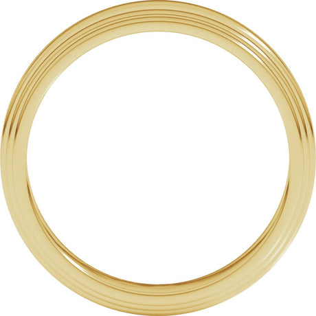 14K Yellow Gold 4 mm Double Stepped-Edge Flat Band Size 5.5