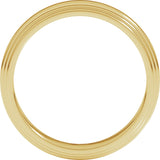 14K Yellow Gold 4 mm Double Stepped-Edge Flat Band Size 10