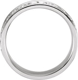 14K White Gold 6.75 mm Rope Hand-Woven Comfort-Fit Flat Band  Size 11.5