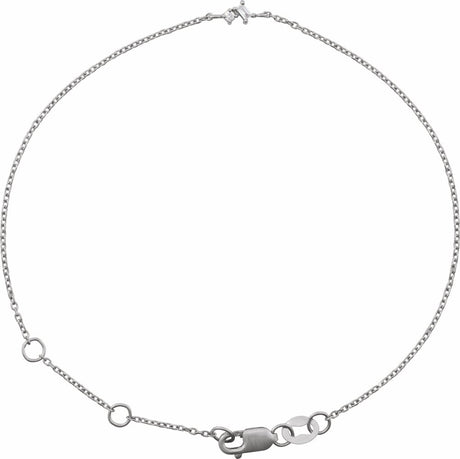 14K White Gold .04 CTW Natural Diamond Link 7" Bracelet