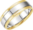 14K Yellow/White/Yellow Inlay 5.5 mm Flat Comfort-Fit Band Size 6