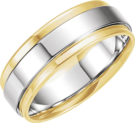 14K Yellow/White/Yellow Inlay 5.5 mm Flat Comfort-Fit Band Size 6