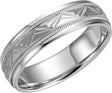 14K White Gold 6 mm Design Band with Milgrain Size 9.5