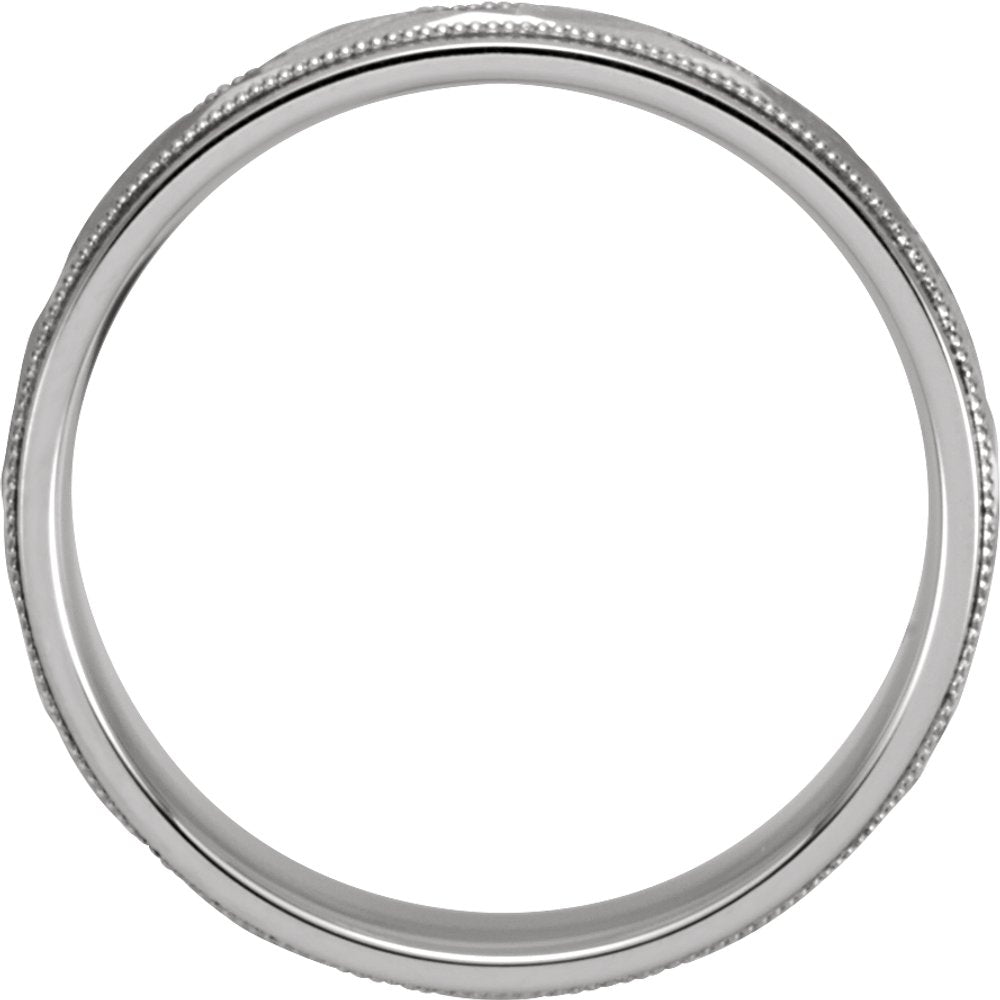 14K White Gold 6 mm Design Band with Milgrain Size 9.5