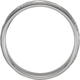 14K White Gold 6 mm Design Band with Milgrain Size 9.5