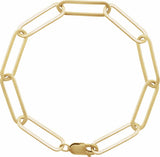 14K Yellow Gold 6.2 mm Paperclip-Style 7" Chain