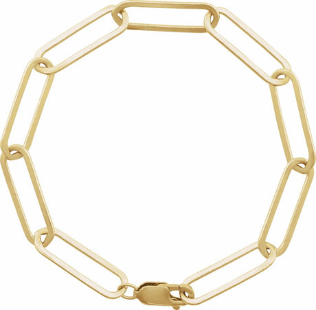 14K Yellow Gold 6.2 mm Paperclip-Style 7" Chain
