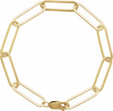 14K Yellow Gold-Filled 6.2 mm Paperclip-Style 7" Chain