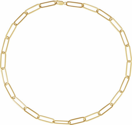 14K Yellow 6.2 mm Paperclip-Style 20" Chain