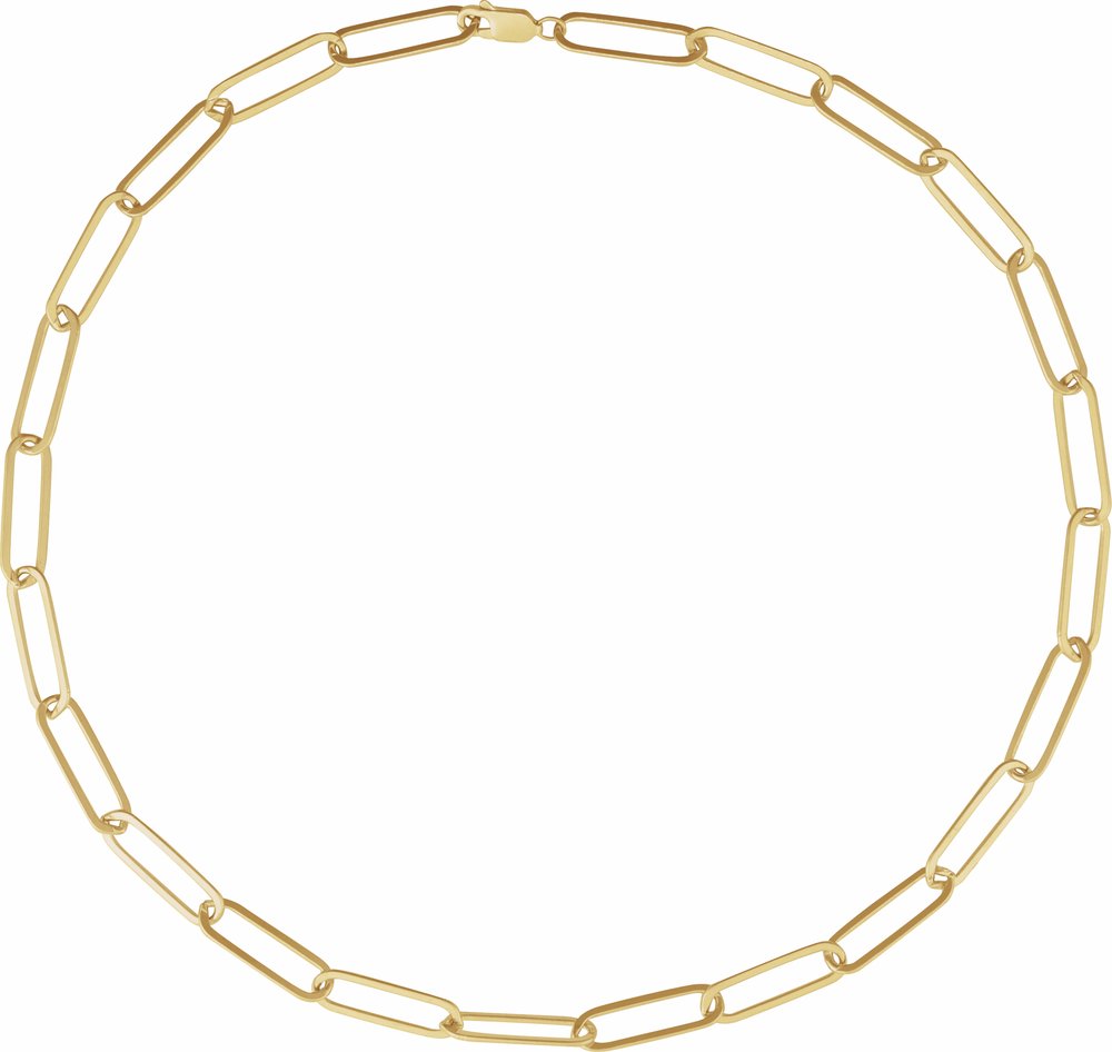 14K Yellow Gold Filled 6.2 mm Paperclip-Style 18" Chain