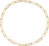 14K Yellow Gold 6.2 mm Paperclip-Style 20" Chain