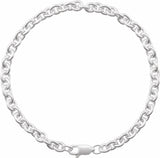 Sterling Silver 4.4 mm Cable 7" Chain