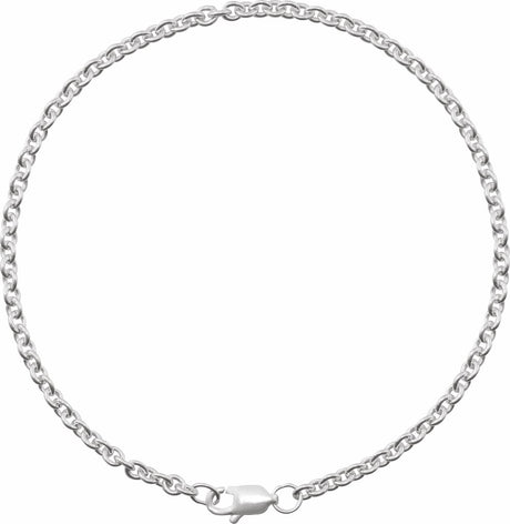 Sterling Silver 2.4 mm Cable 7" Chain